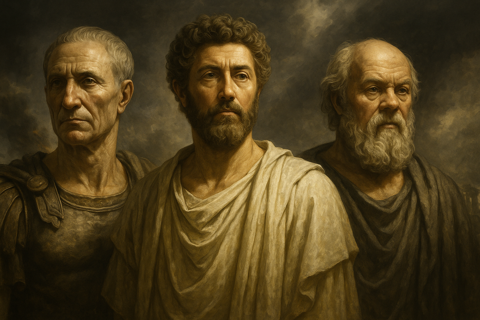 Ancient Roman statues representing great leaders